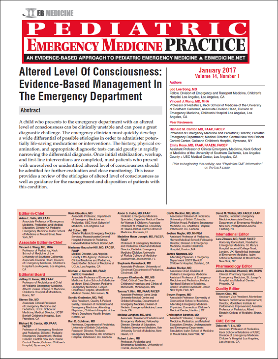 Altered Level Of Consciousness EvidenceBased Management In The