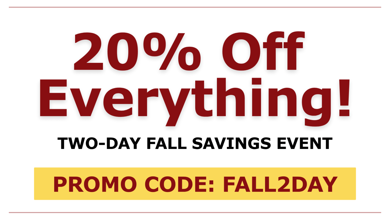 EB Medicine 20% Off Fall Savings Banner