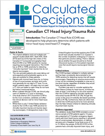 Calculated Decisions in Emergency Medicine