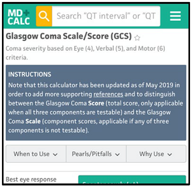 Glasgow Coma Scale/Score (GCS)