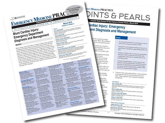 Blunt Cardiac Injury: Emergency Department Diagnosis and Management