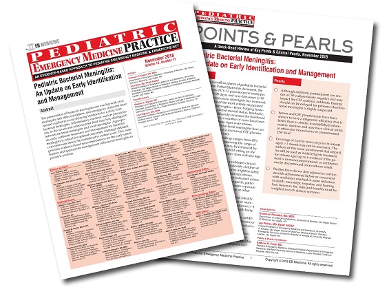 Pediatric Bacterial Meningitis: An Update on Early Identification and Management