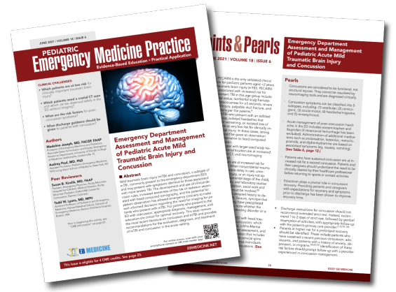 Emergency Department Assessment and Management of Pediatric Acute Mild Traumatic Brain Injury and Concussion